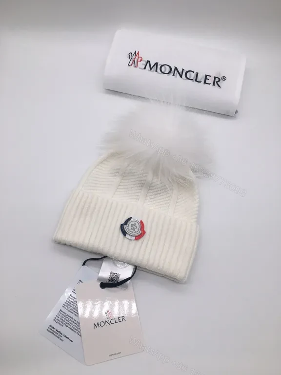 View 6 of Chic Knit Beanie: Luxe Pom + Moncler Badge, Warmth