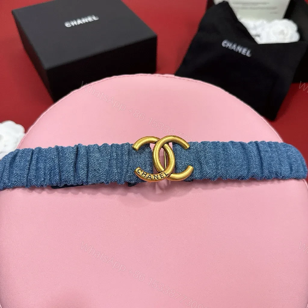 Denim-Style Elastic Bracelet with Gold Clasp, Subtle Luxe — view 1