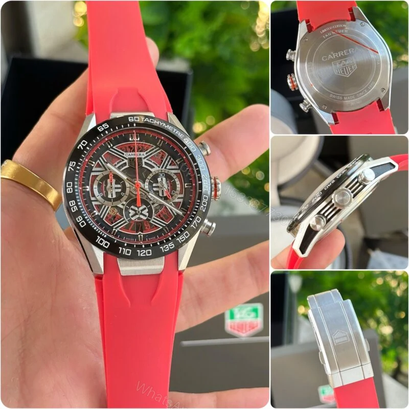 View 4 of Tag Heuer Carrera 7AAA Black-Red Chronograph 44mm Quartz