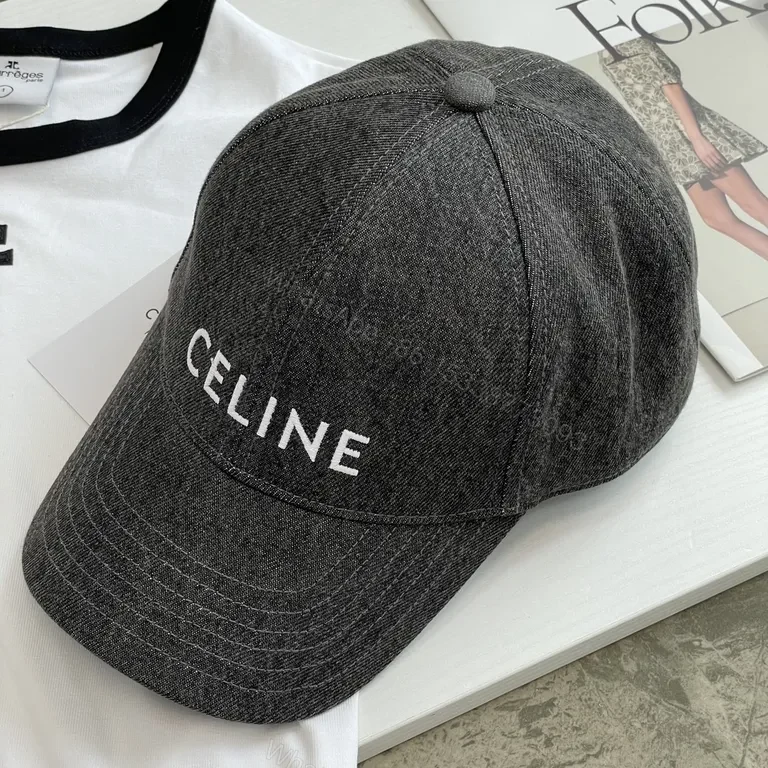 View 7 of Charcoal Heathered Cap â€“ Minimalist Celine-Inspired, Premium Logo Detail
