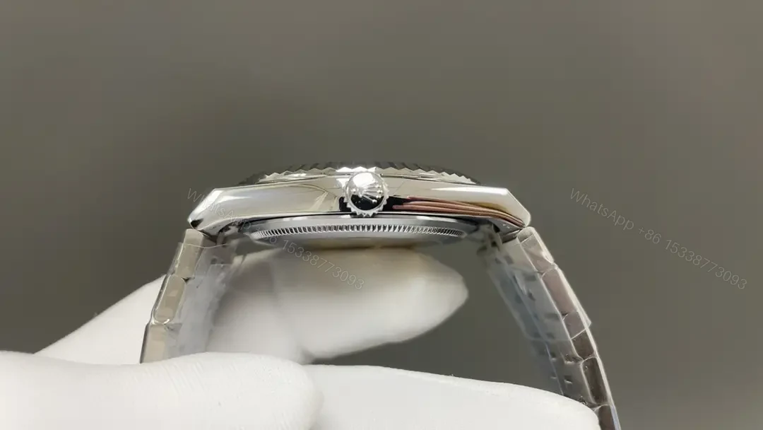 View 4 of Rolex Land-Dweller 40 Ice Blue Honeycomb replica 40MM Platinum Flat Jubilee Bracelet 127336-0001