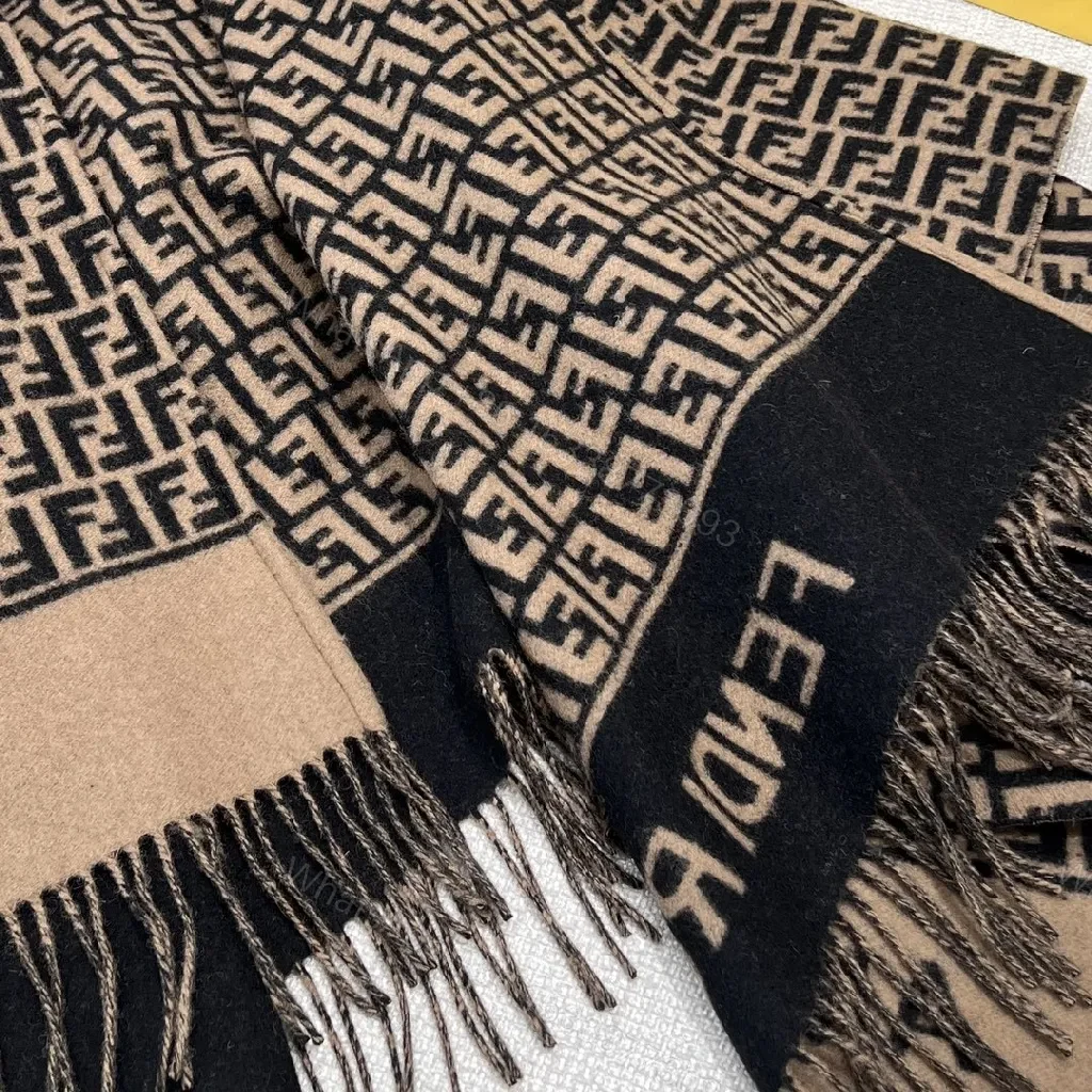 View 2 of Neutral Knit Poncho: Luxe Monogram-Patterned, Fringed, All-Season