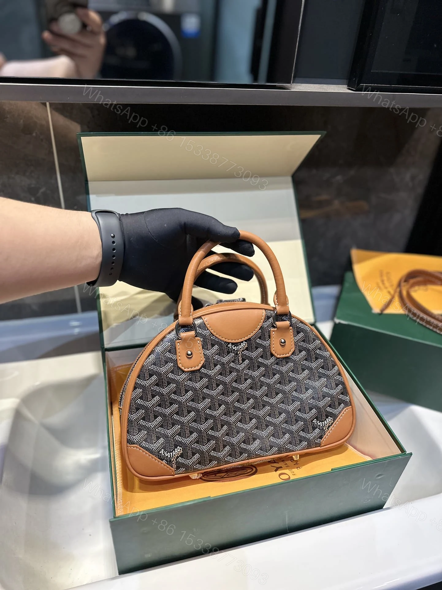 View 7 of GOYARD SAINT JEANNE PM BLACK TAN 26CM