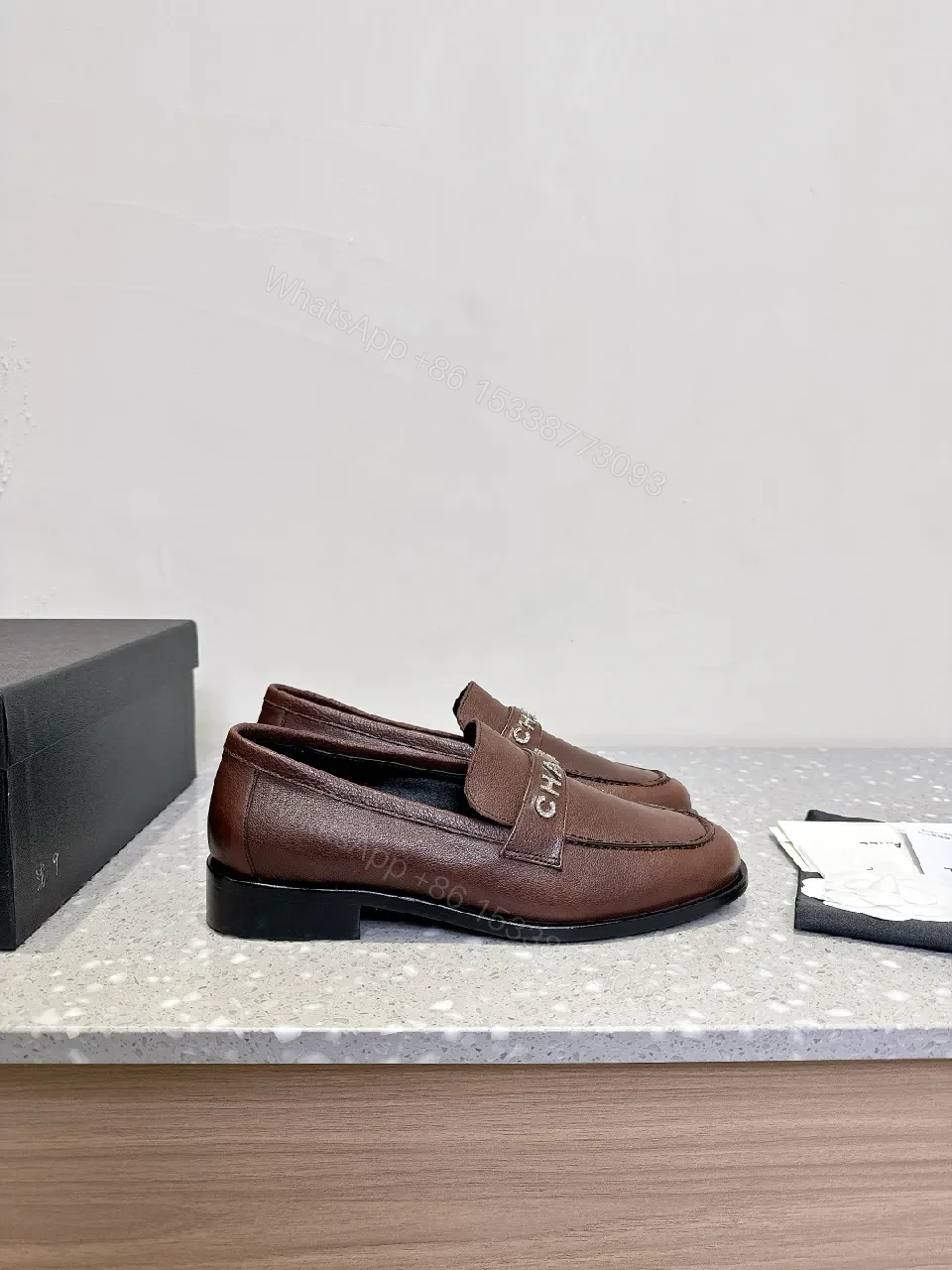 View 5 of Brown Leather Brogue Loafers with Signature Band — Premium Style Footwear