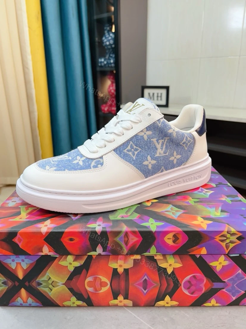 LV 一比一 Monogram 黑白拼接運動鞋 男士厚底休閒潮鞋 — view 1