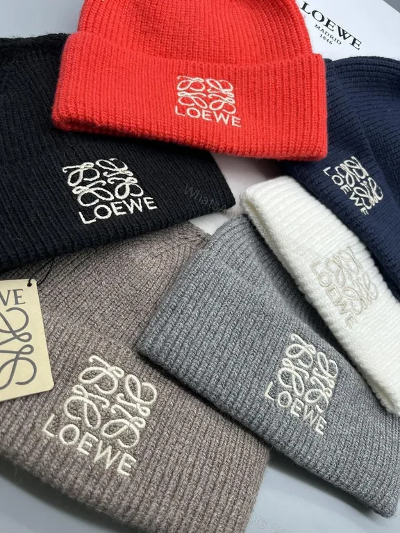 View 2 of Iconic LOEWE Beanie: Black Wool Blend, Minimal Luxury, All-Season Warmth Beanie