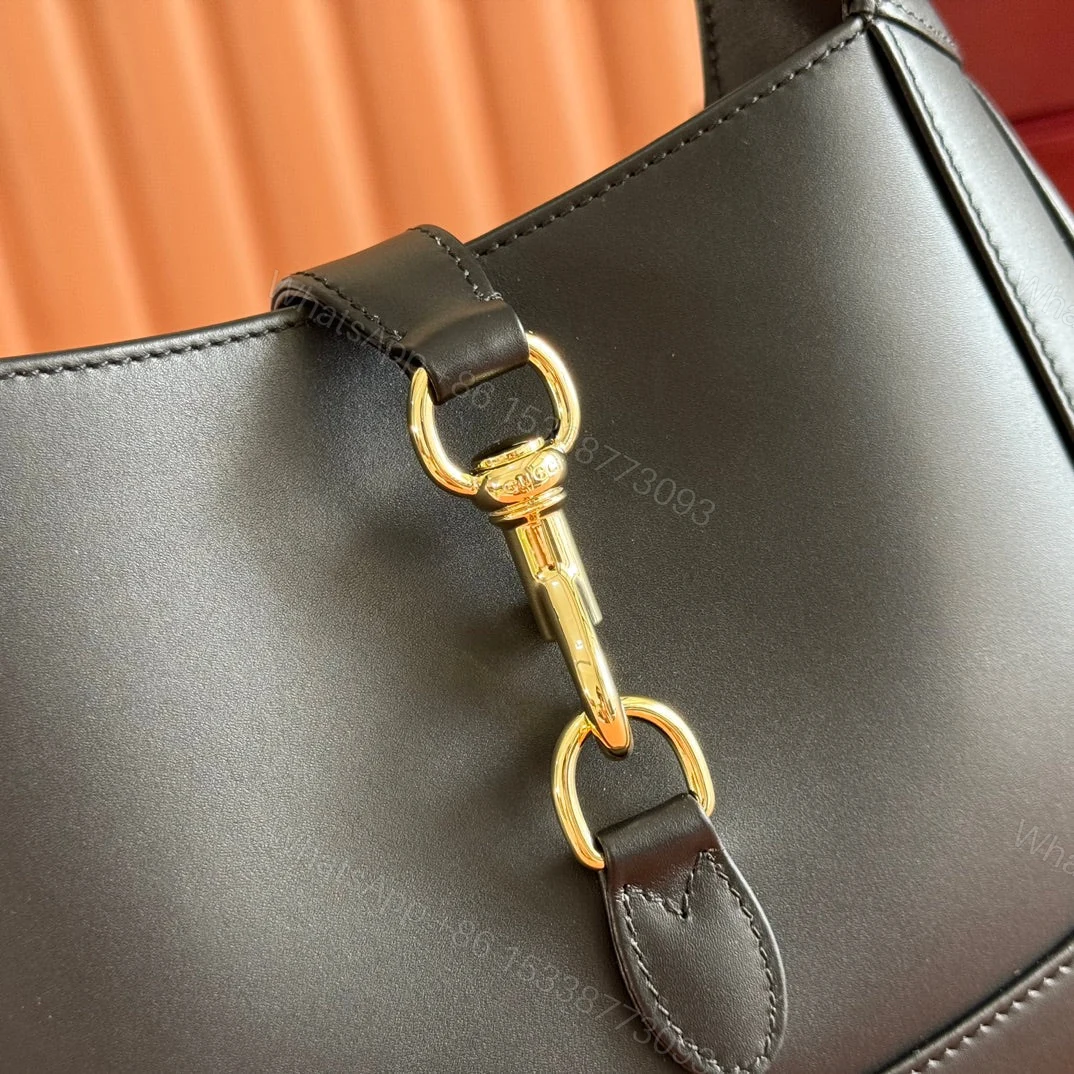 View 5 of JACKIE SMALL SHOULDER BAG 27 IN BLACK CALFSKIN GOLD HARDWARE