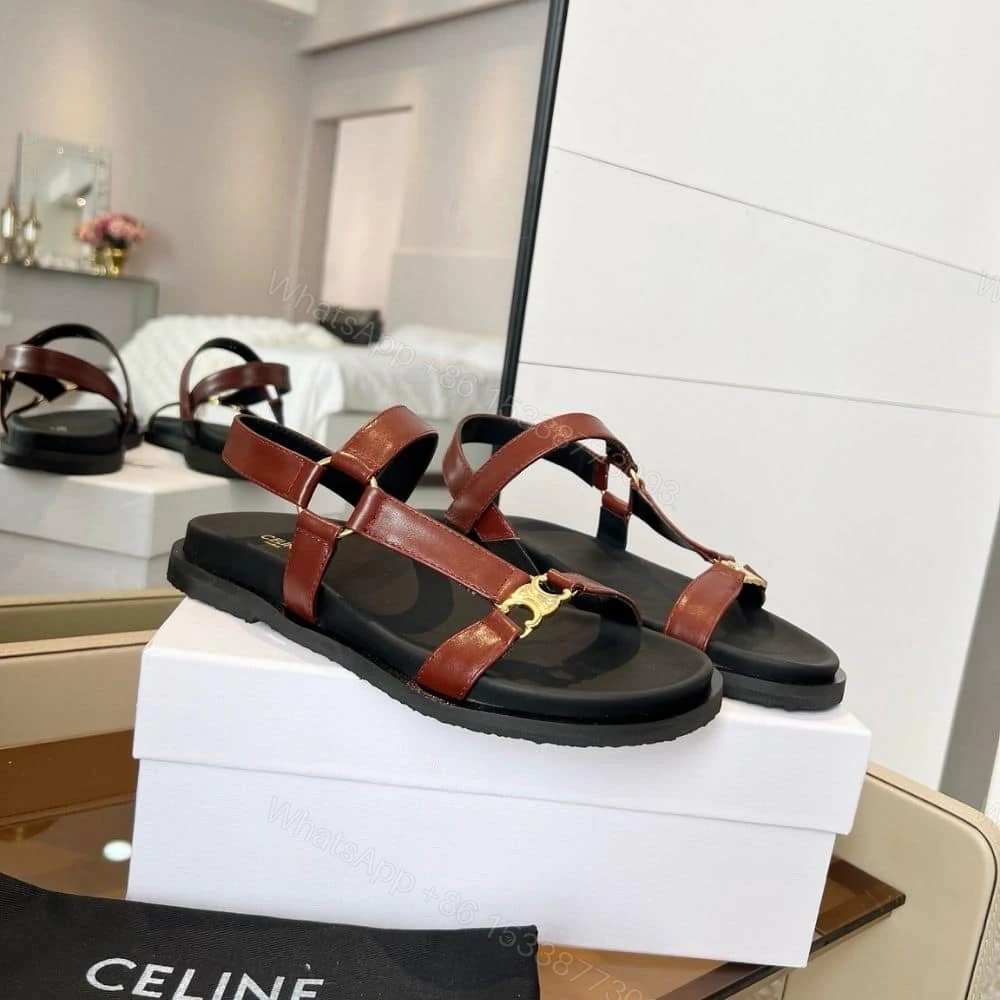 View 2 of CELINE MAUD SANDAL WITH TRIOMPHE RUST 362225042C 18RS