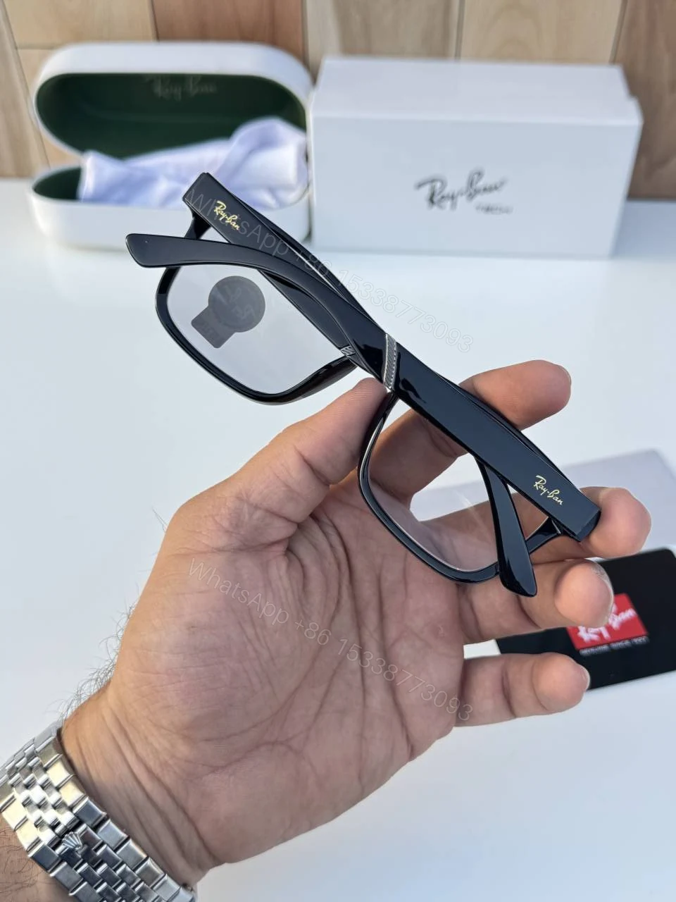 View 4 of First Copy Ray Ban 2191 Black Daylight Premium Designer Sunglasses UV Protection Luxury Eyewear