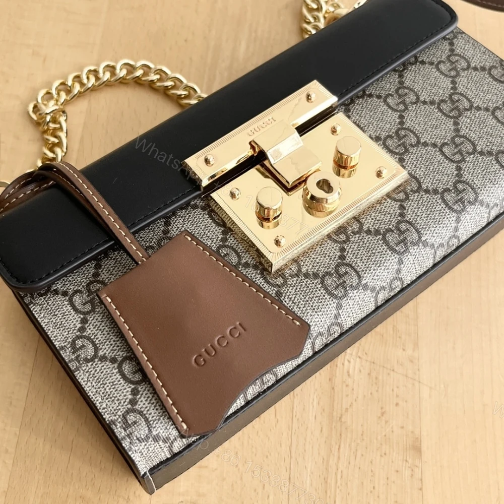 View 6 of Gucci Padlock Small Shoulder GG Supreme Canvas Black 22Cm ‎735103 KLQJG 9785
