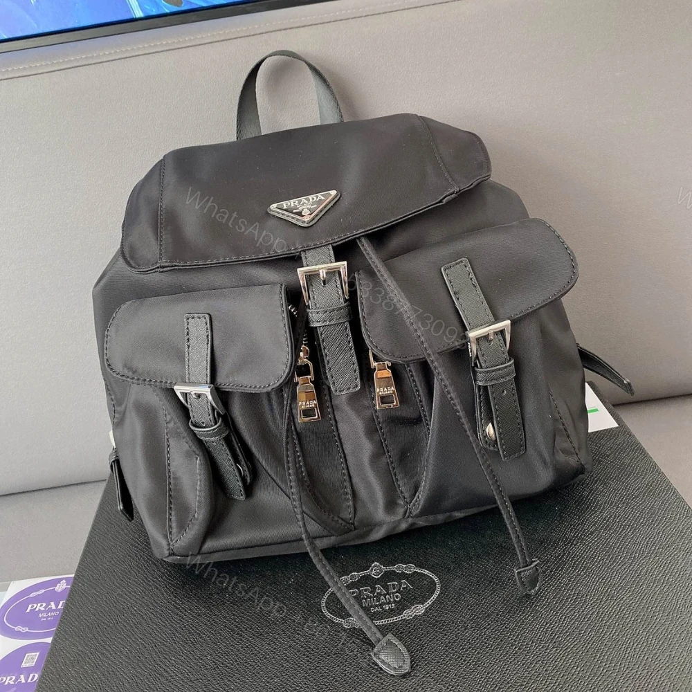View 2 of Prada Re Nylon Medium Backpack Black 30Cm 1BZ677 RV44 F0002 V OOO