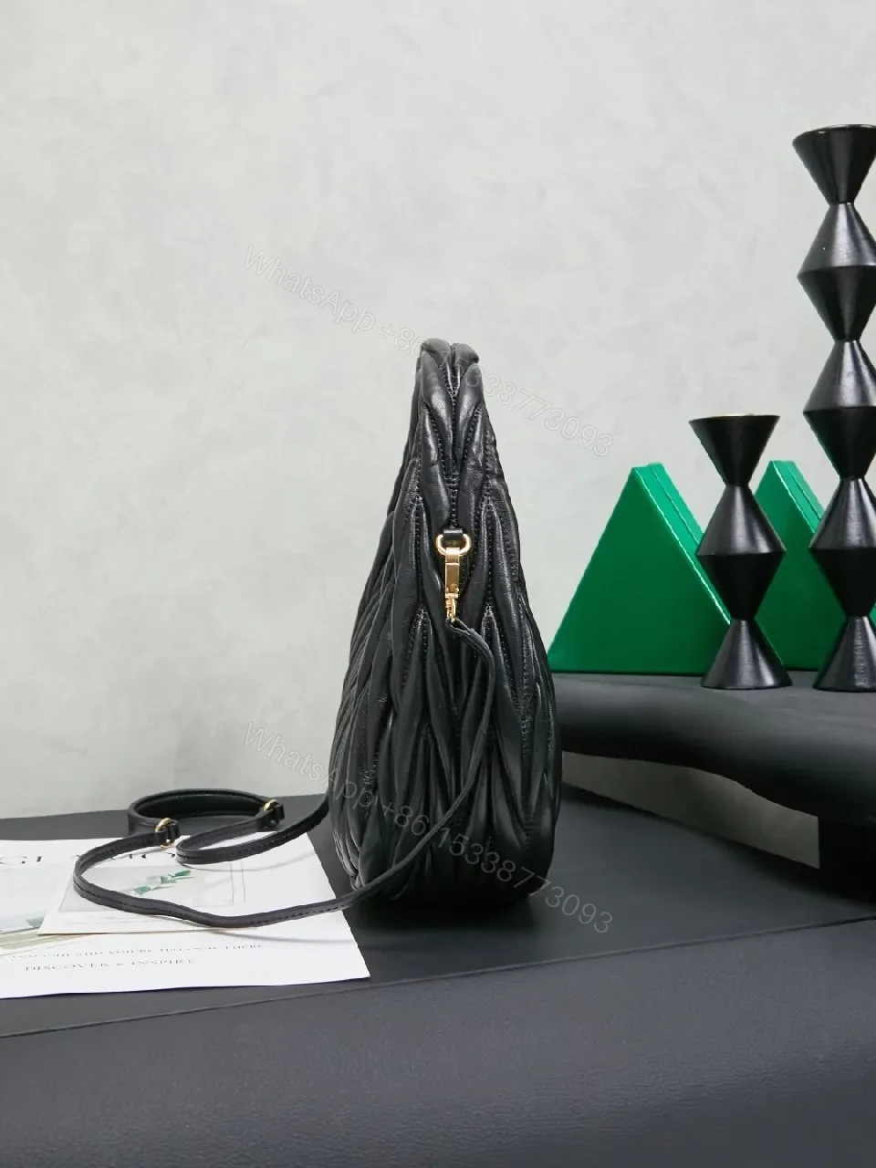 View 9 of Quilted Mini Bag: Gold-Tone Hardware, Leather, Chic Evening Luxury