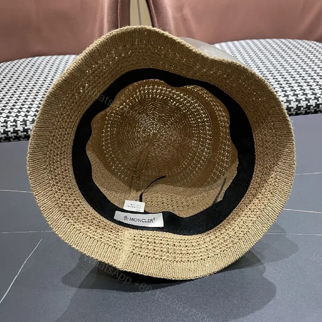 View 4 of Lightweight Straw Bucket Hat with Iconic Emblem