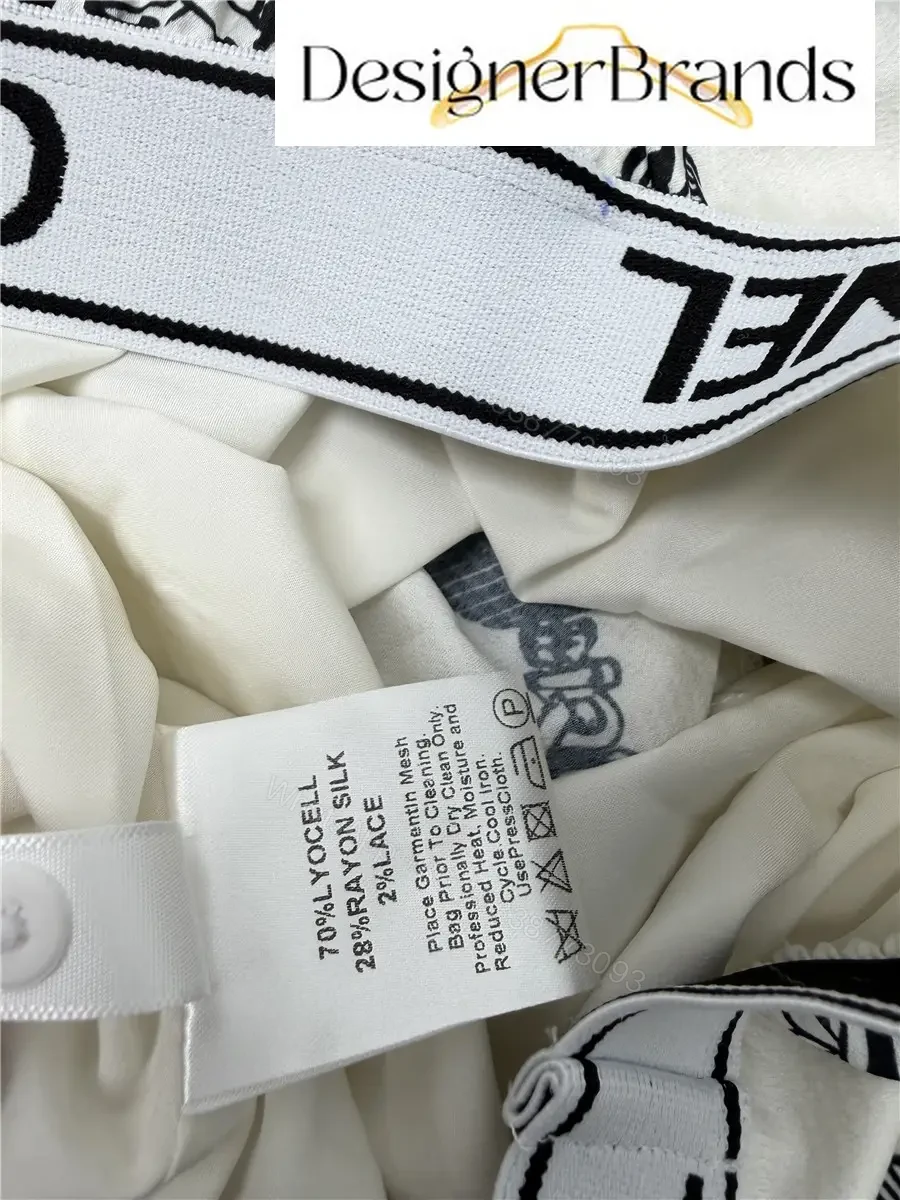 View 8 of Chanel White Maxi Dress with Black Chain Print