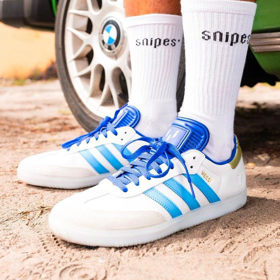 View 4 of First Copy Adidas Lionel Messi X Samba White/Blue