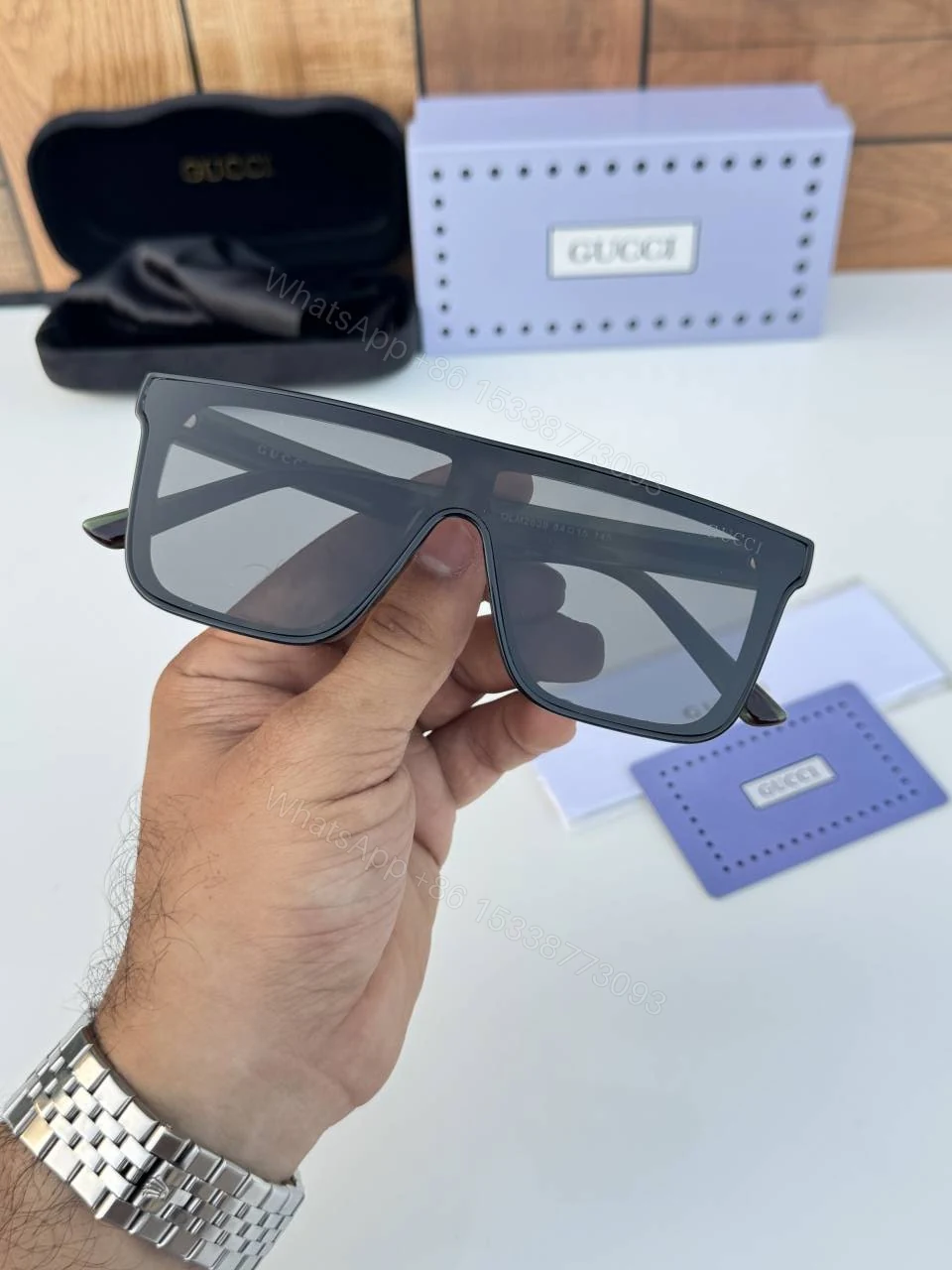 View 3 of First Copy Gucci 2639 Black Luxury Designer Sunglasses Premium UV Protection Fashion Eyewear