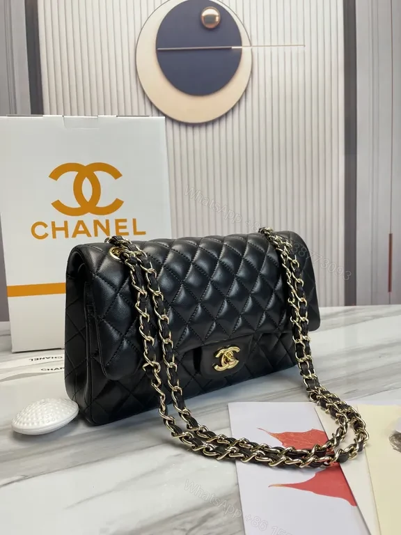 View 5 of Quilted Black Leather Shoulder Bag: Timeless Luxe, CC Hardware