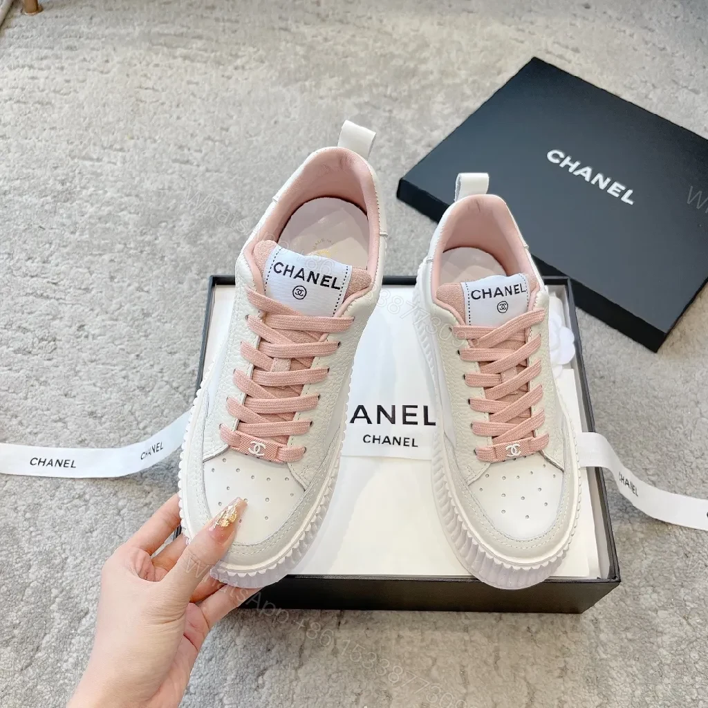 View 3 of Rose-Tone Leather Platform Sneakers: Subtle Luxe, Everyday Comfort