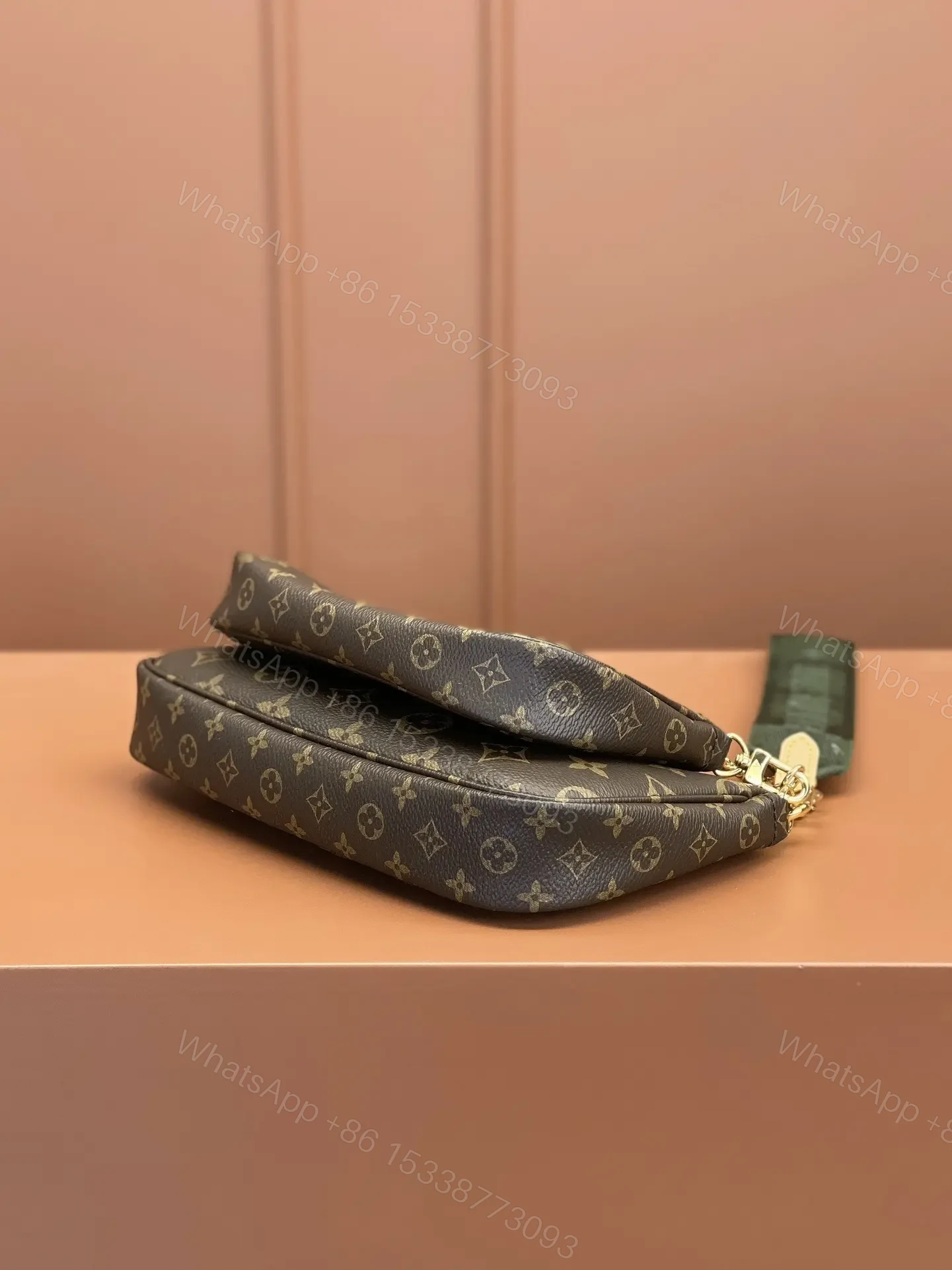 View 8 of Louis Vuitton LV Multi Pochette Handle Fabric Green Handbags Monogram