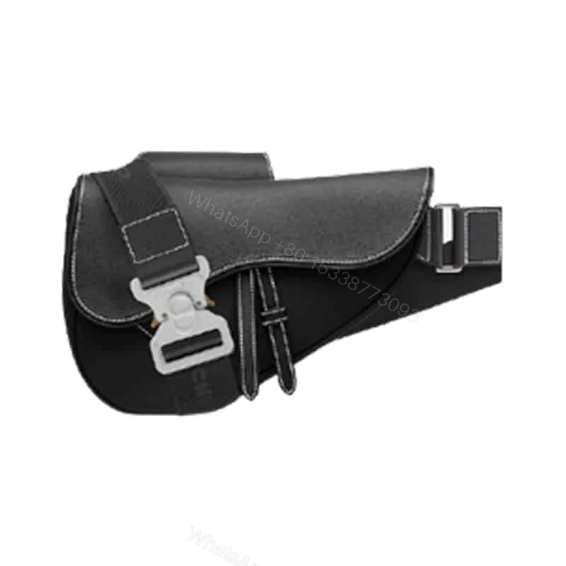 SADDLE BAG NAVY GRAINED CALFSKIN — view 1