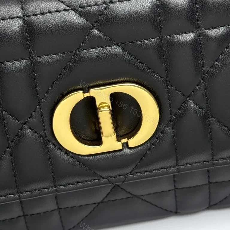 View 7 of Chic Quilted Leather Bag with Gold Hardware â€“ Luxe Clutch