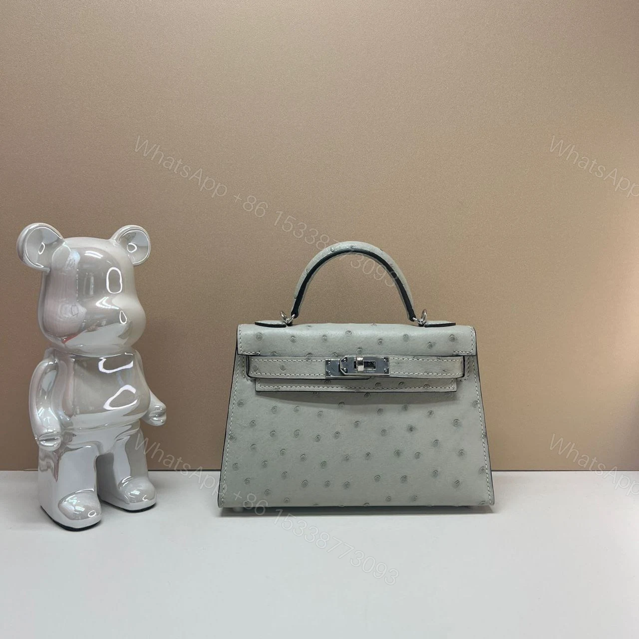View 3 of HERMES Ostrich Kelly Mini 20 Violine