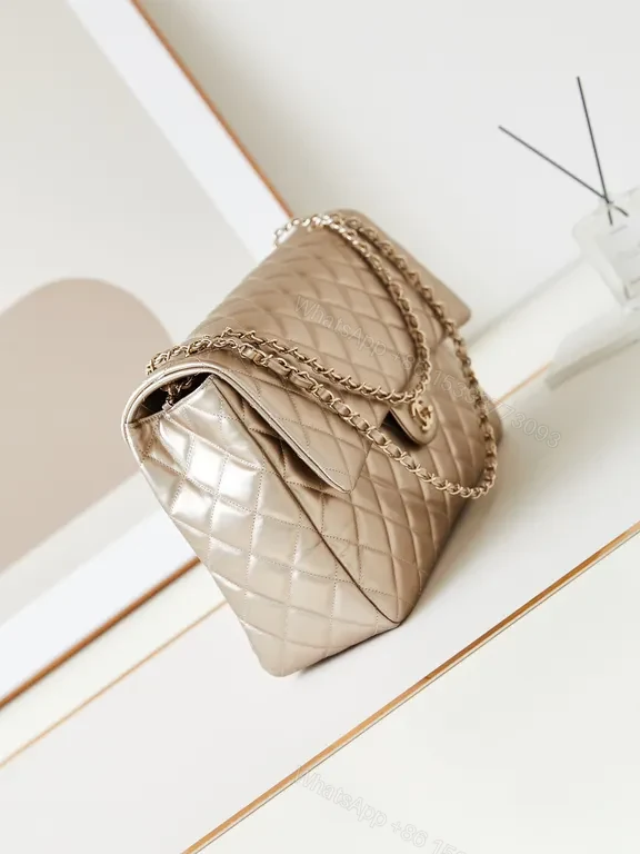 View 7 of Compact Quilted Satchel: Champagne, Chanel-Inspired, All-Day Versatility
