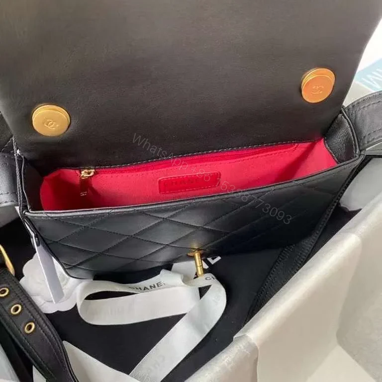 View 4 of Black Quilted Leather Bag, Gold Chain, Luxury, Iconic Hardware Bag