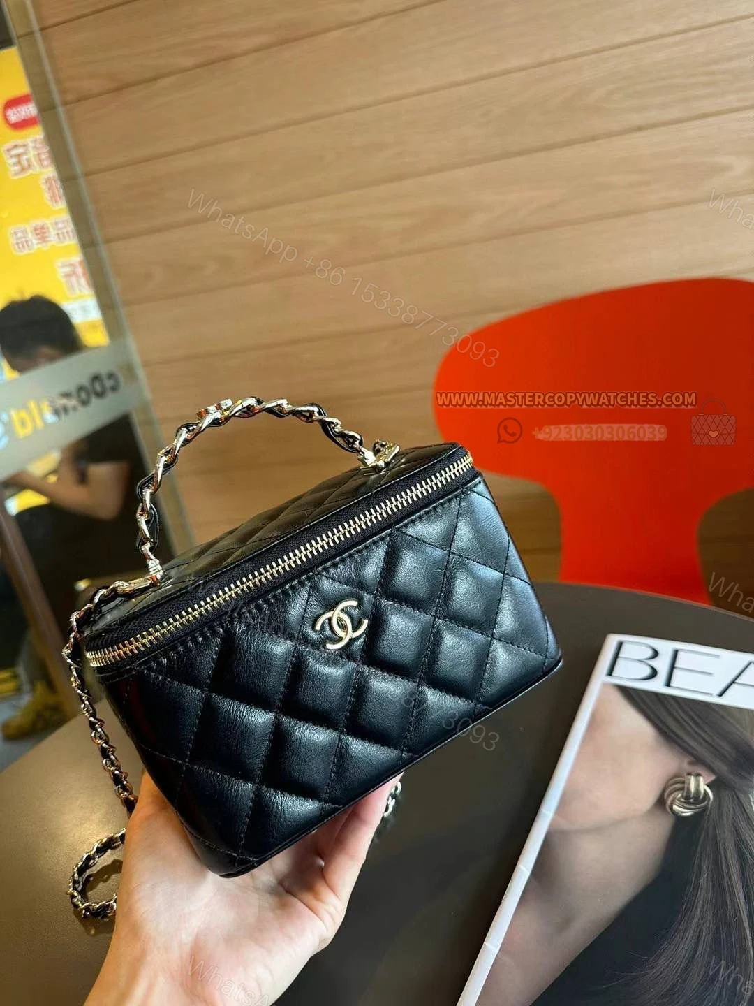 Chanel Balck Vanity Top Handle Case — view 1