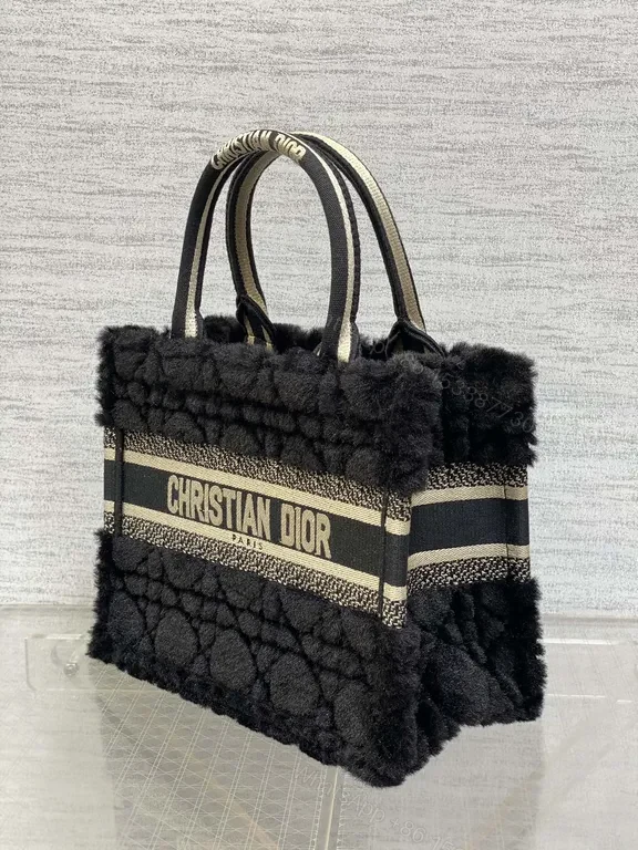 View 5 of Cozy Shearling Dior Band Compact Luxury Bag