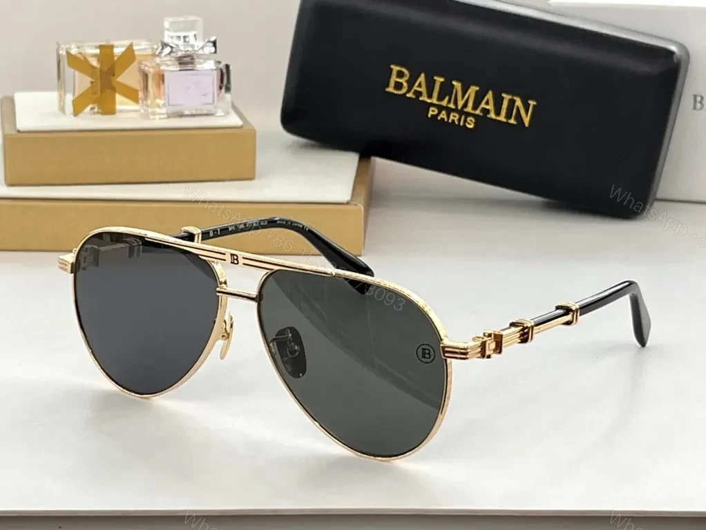 View 3 of Gold-Tone Balmain Aviators: Luxe Gradient Lenses Sunglasses