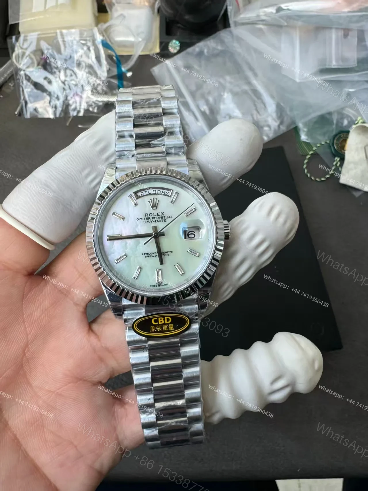View 2 of Rolex Day-Date M228239-0078 1:1 Replica White Dial 40MM 3255 Movement Presidential Bracelet Super Clone Watch