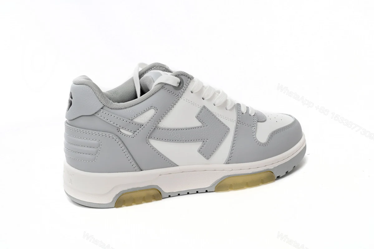 View 9 of OFF-WHITE Out Of Office "OOO" Low Tops Grey White OMIA189 C99LEA00 40901