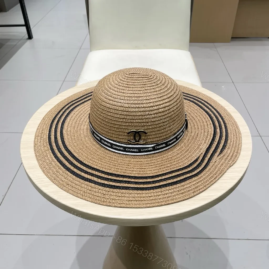 Woven Straw Wide-Brim Hat with Luxe Band — view 1
