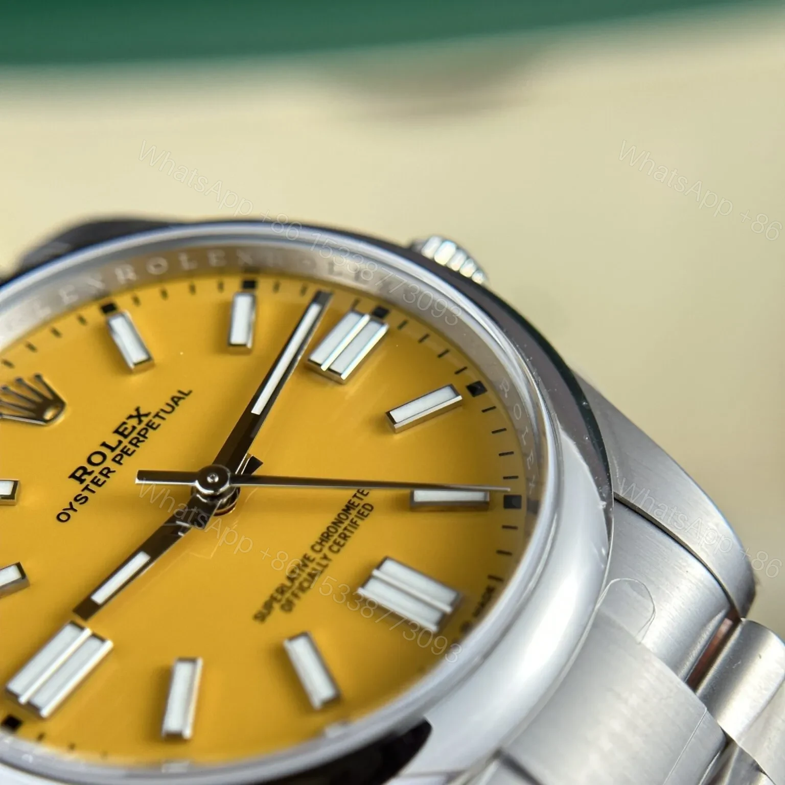 View 5 of Replica Rolex Oyster Perpetual Yellow Dial 124300 41 mm