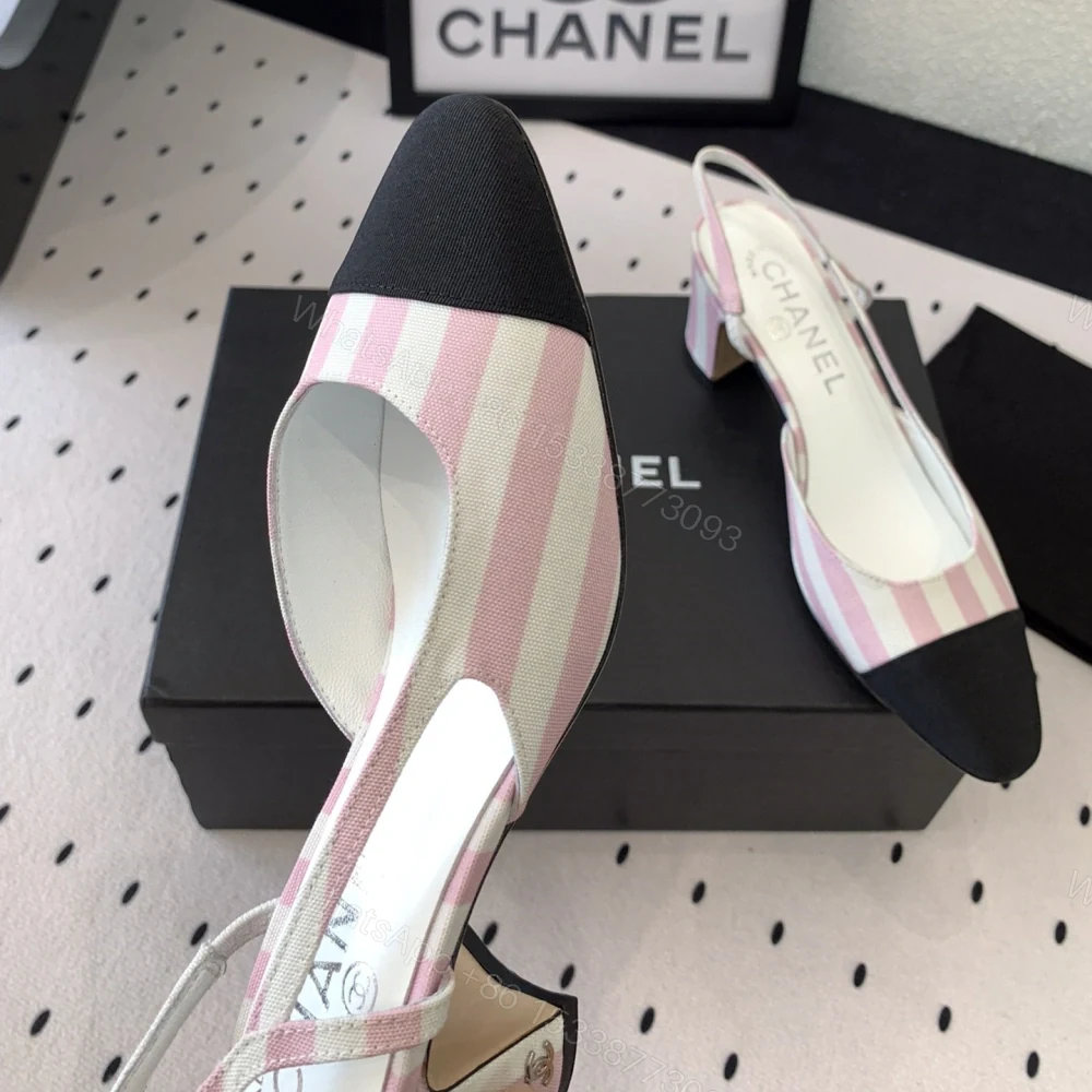 View 5 of 高仿Chanel*G31320A套腳露跟休閒單鞋粉色5.5CM免檢版