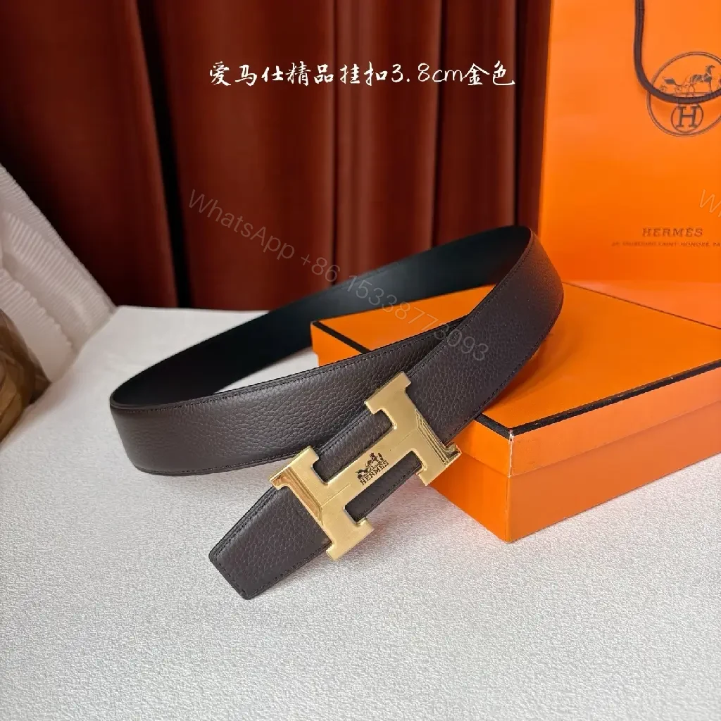 Premium Black Leather Belt with Gold Hardware - Luxury Style Belt — view 1
