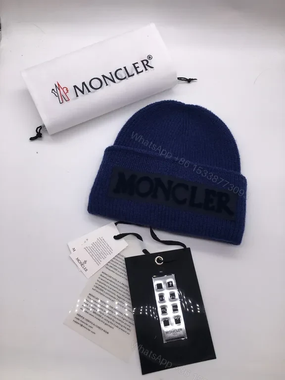 View 8 of Moncler Knit Beanie: Minimalist Texture, Warmth, Logo Patch