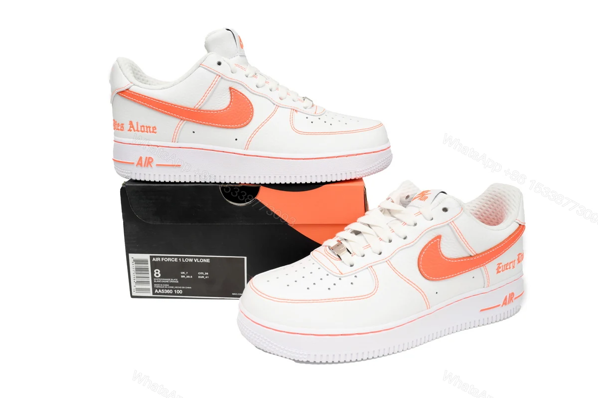 View 2 of Nike Air Force 1 Low Vlone White Orange AA5360-100