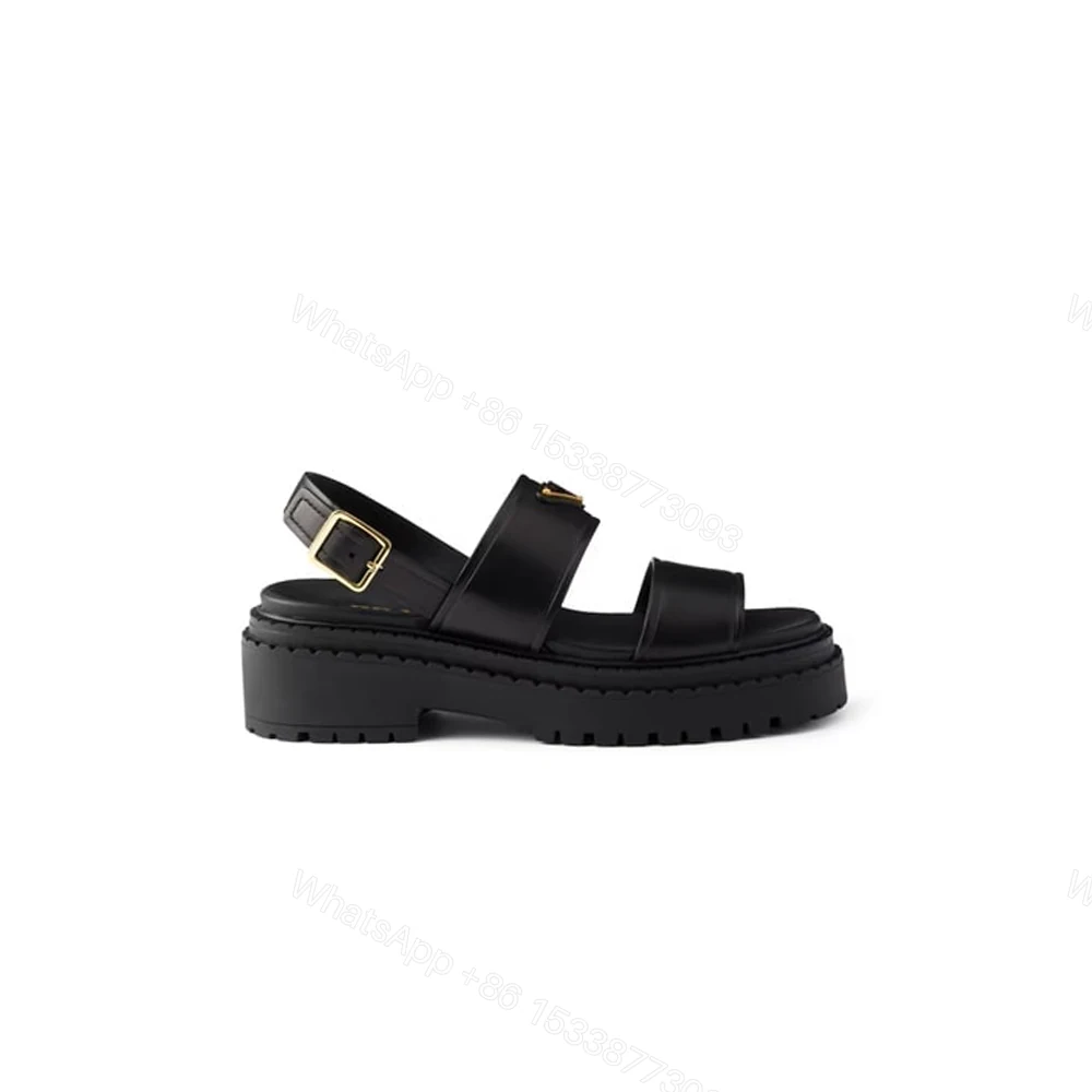 PRADA Leather Platform Sandals 614971 — view 1