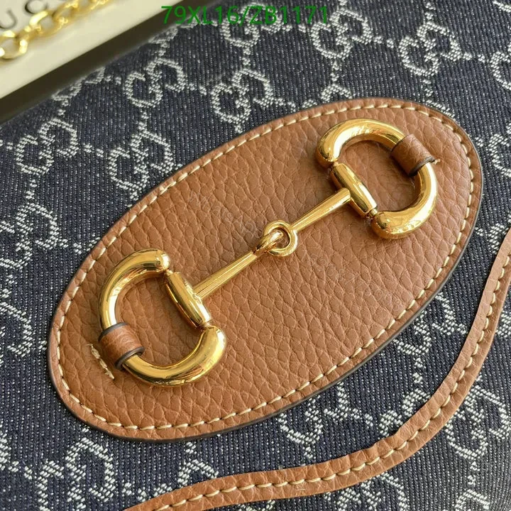 View 6 of Stylish Blue Denim Gucci Horsebit Shoulder Bag VL73QM – Limited Edition