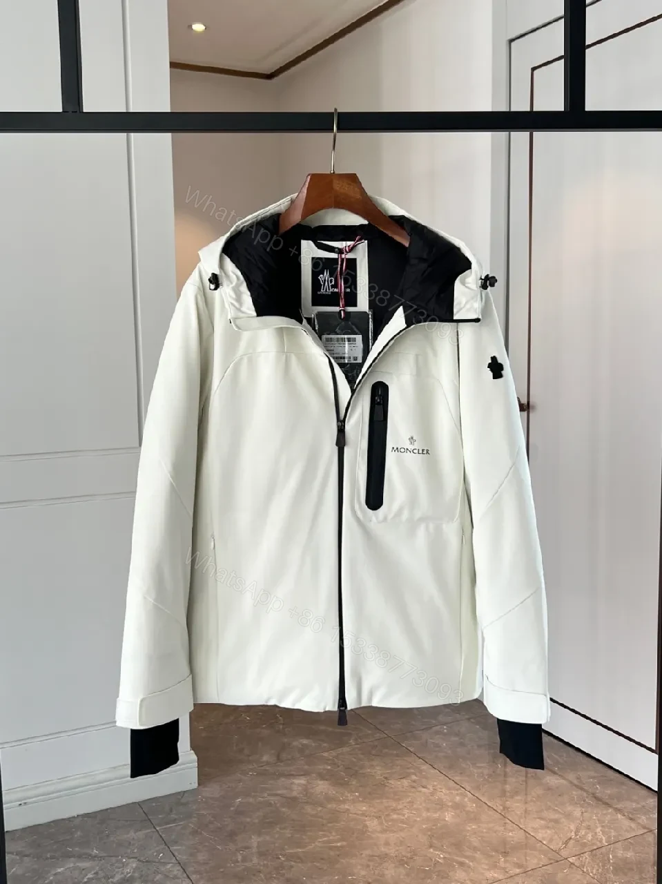 View 5 of Minimalist Shell Jacket: Water-Repellent, Two-Tone Detail, All-Season