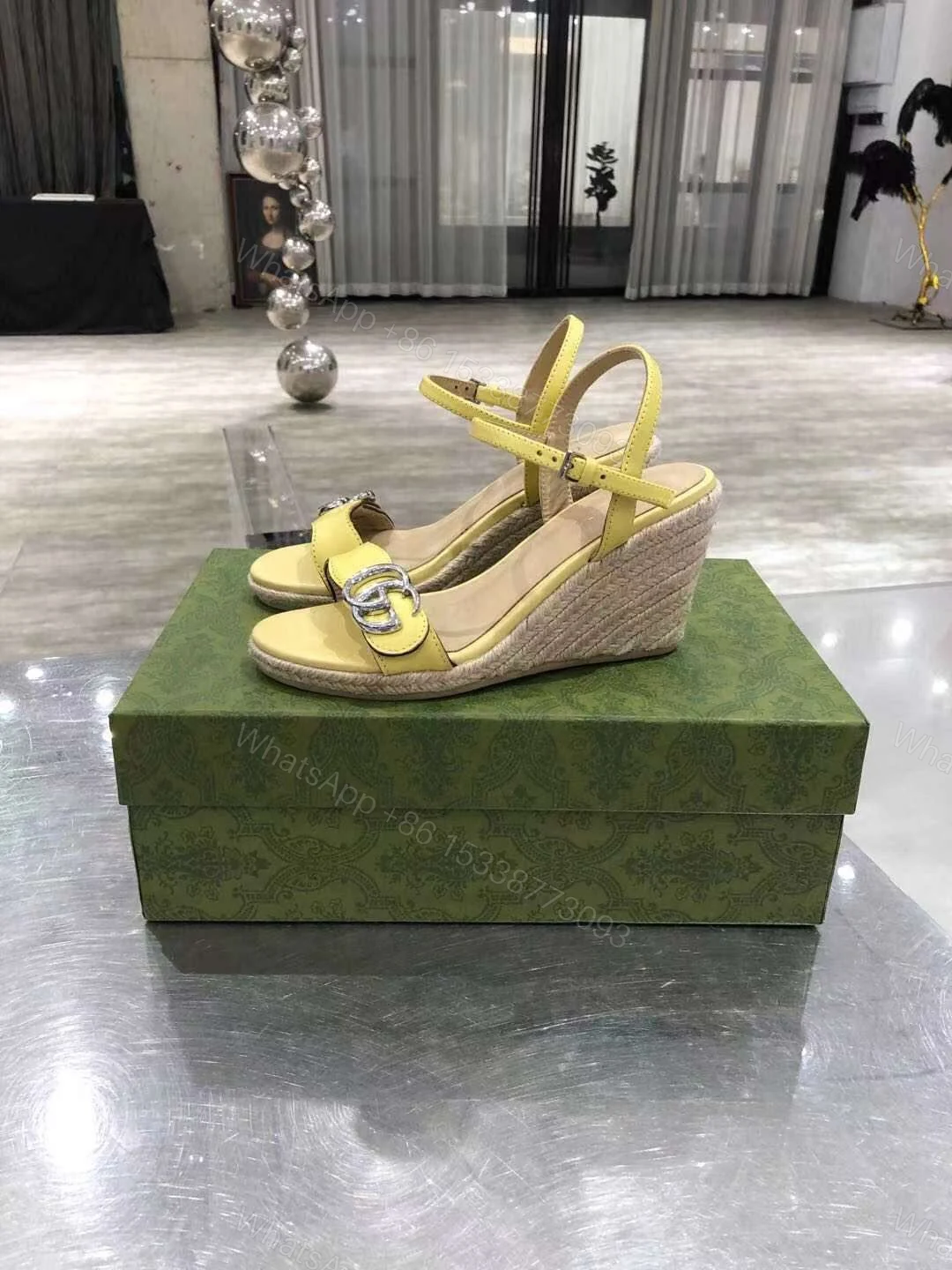View 4 of First Copy Gucci Natural Jute Bag