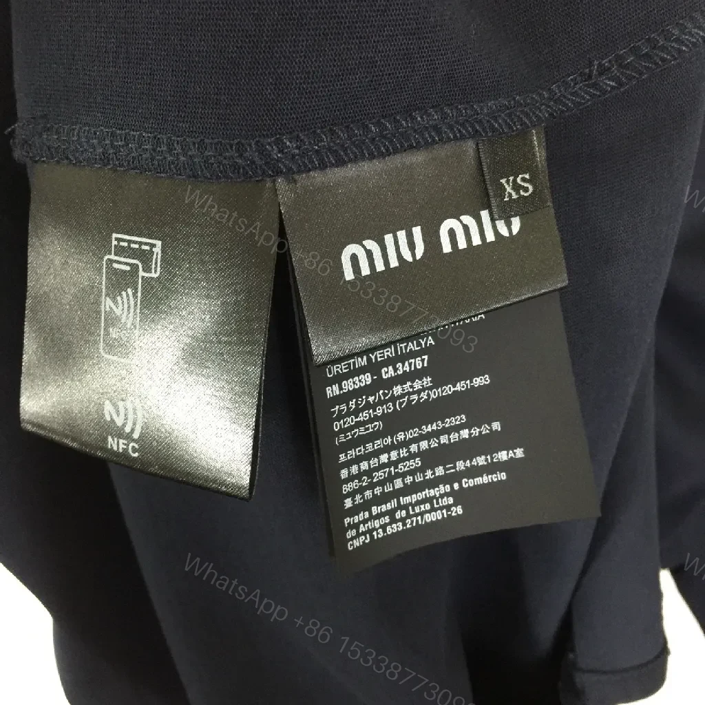 View 3 of Minimalist Navy Cotton Crewneck Sweatshirt with Subtle Logo