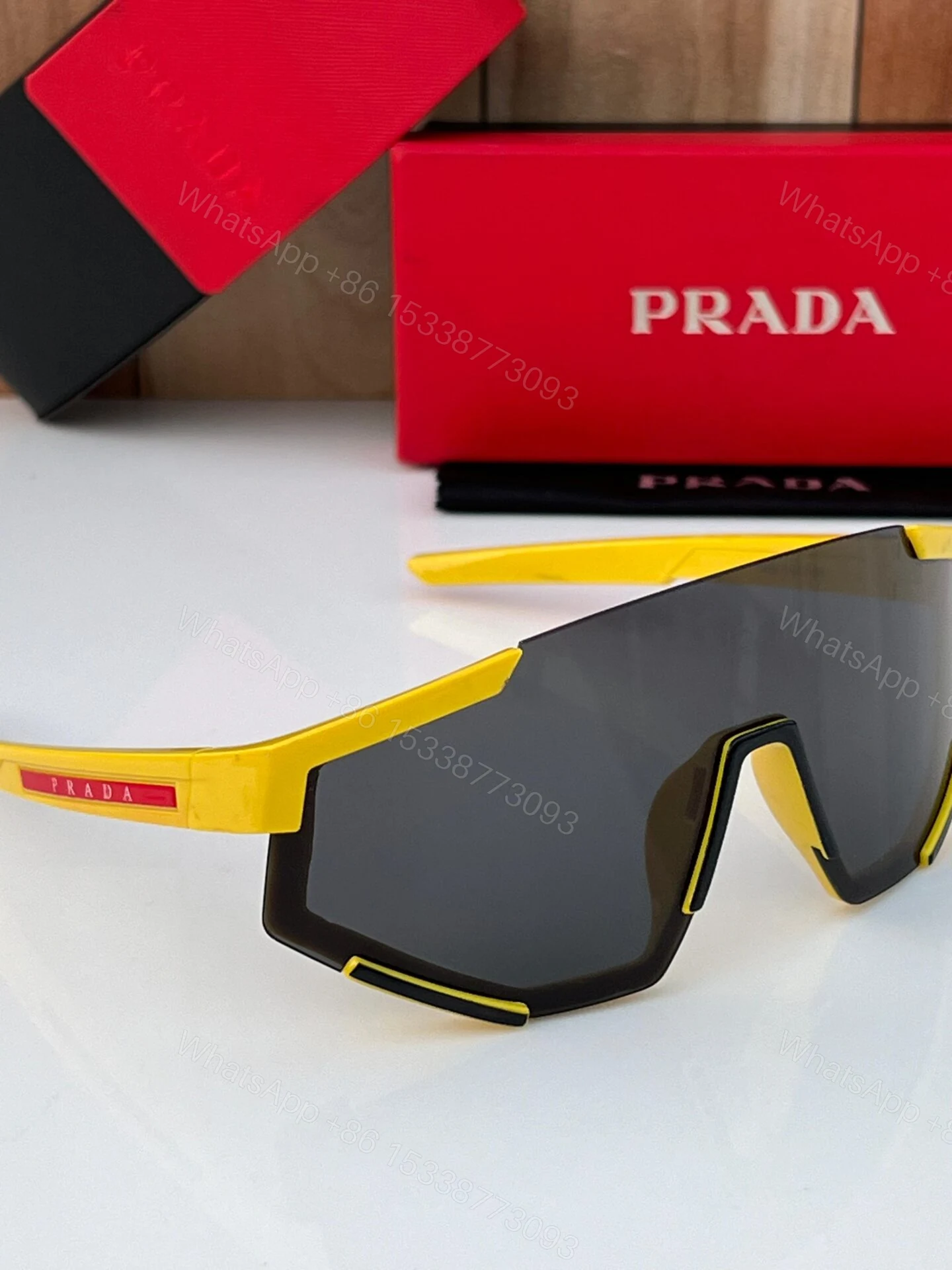 View 3 of Prada Sport Sunglasses Grey Yellow Plastic