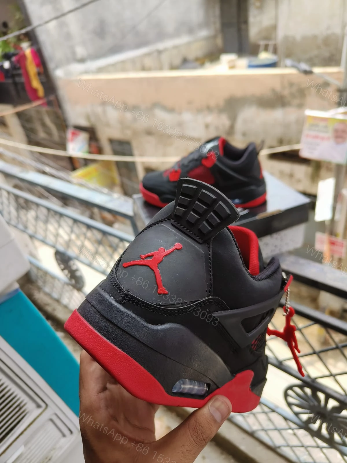 View 6 of BUY FIRST COPY NIKE JORDAN 4 “RED/BLACK” SNEAKERS