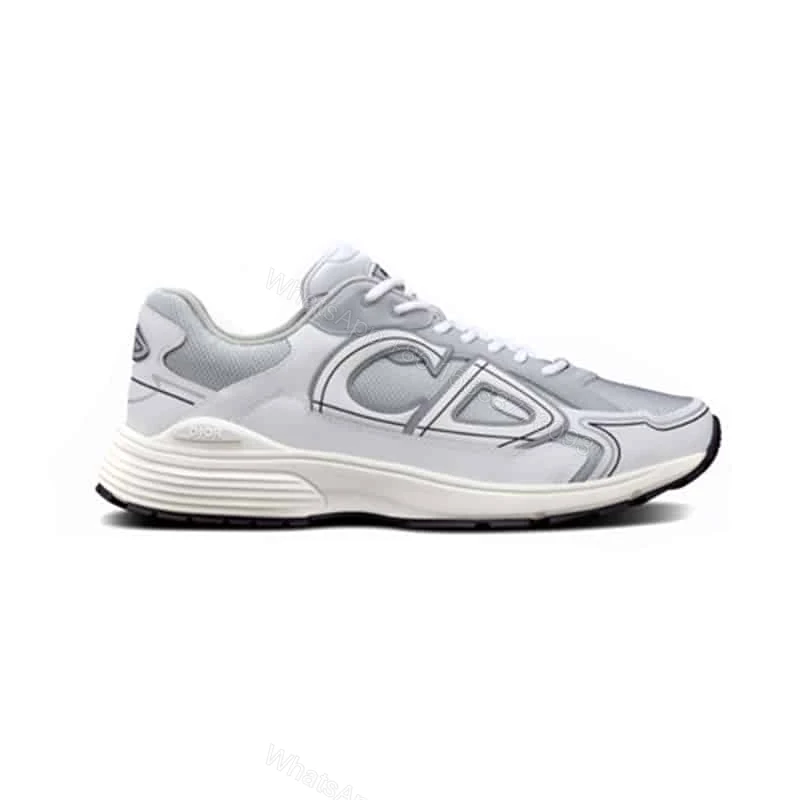 DIOR B30 SNEAKERS GRAY MESH AND WHITE TECHNICAL FABRIC – CD85 — view 1