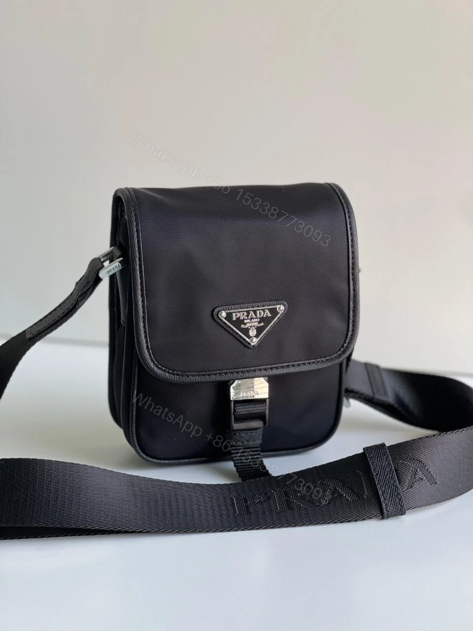View 2 of Re-Nylon Shoulder Bag with flap pocket at front