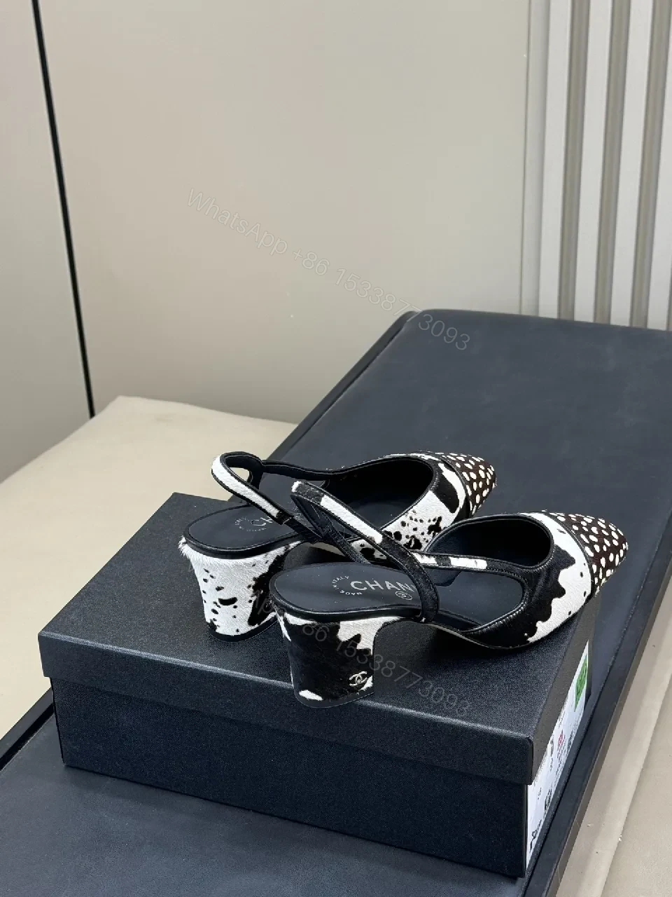 View 5 of Statement-animal Leathery Sandals: Textured Chanel-Style, Comfort