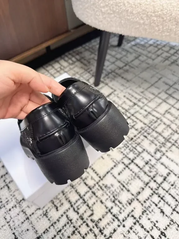View 8 of Textured Luxe Loafers - Dior Detailing - All-Day Comfort Shoes